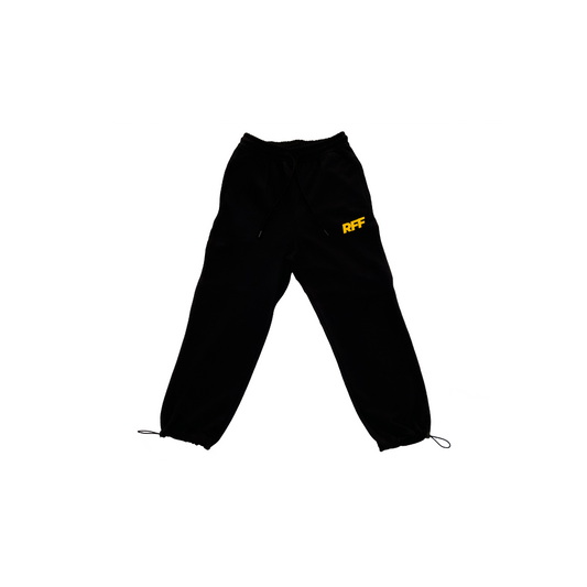 PANTALONE TUTA NERO BOX LOGO "RFF" YELLOW